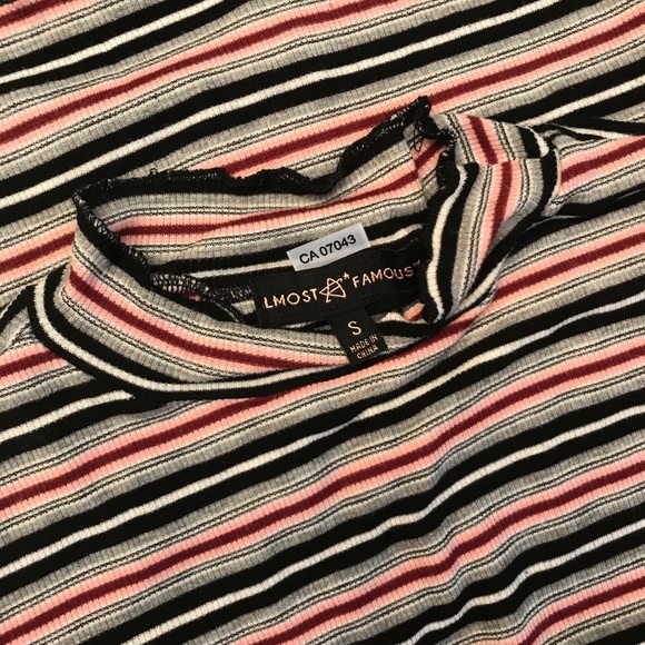 Striped mock neck top - Picture 3 of 3